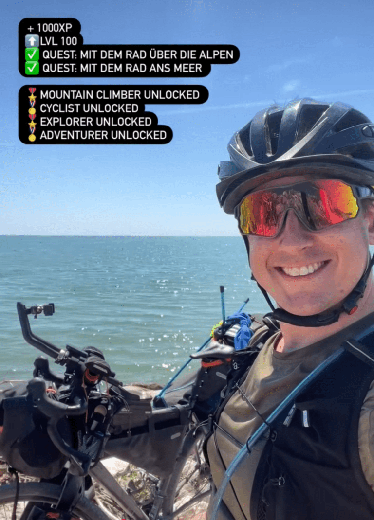 Bikepacking-Tour ans Meer nach einer 1000-Kilometer-Radreise mit voll beladenem Fahrrad